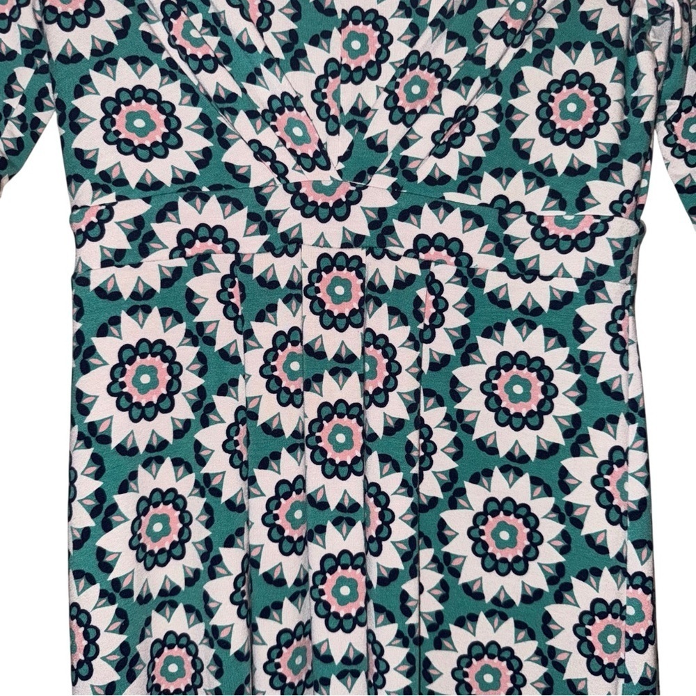 BODEN Shift Jersey V Neck Geometric Mandala Mini Dress WL861 Size 6P Petite - Picture 7 of 14